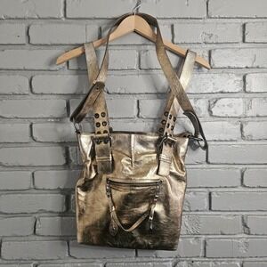 Francesco Biasia Womens Handbag Leather Gold Bulgaria